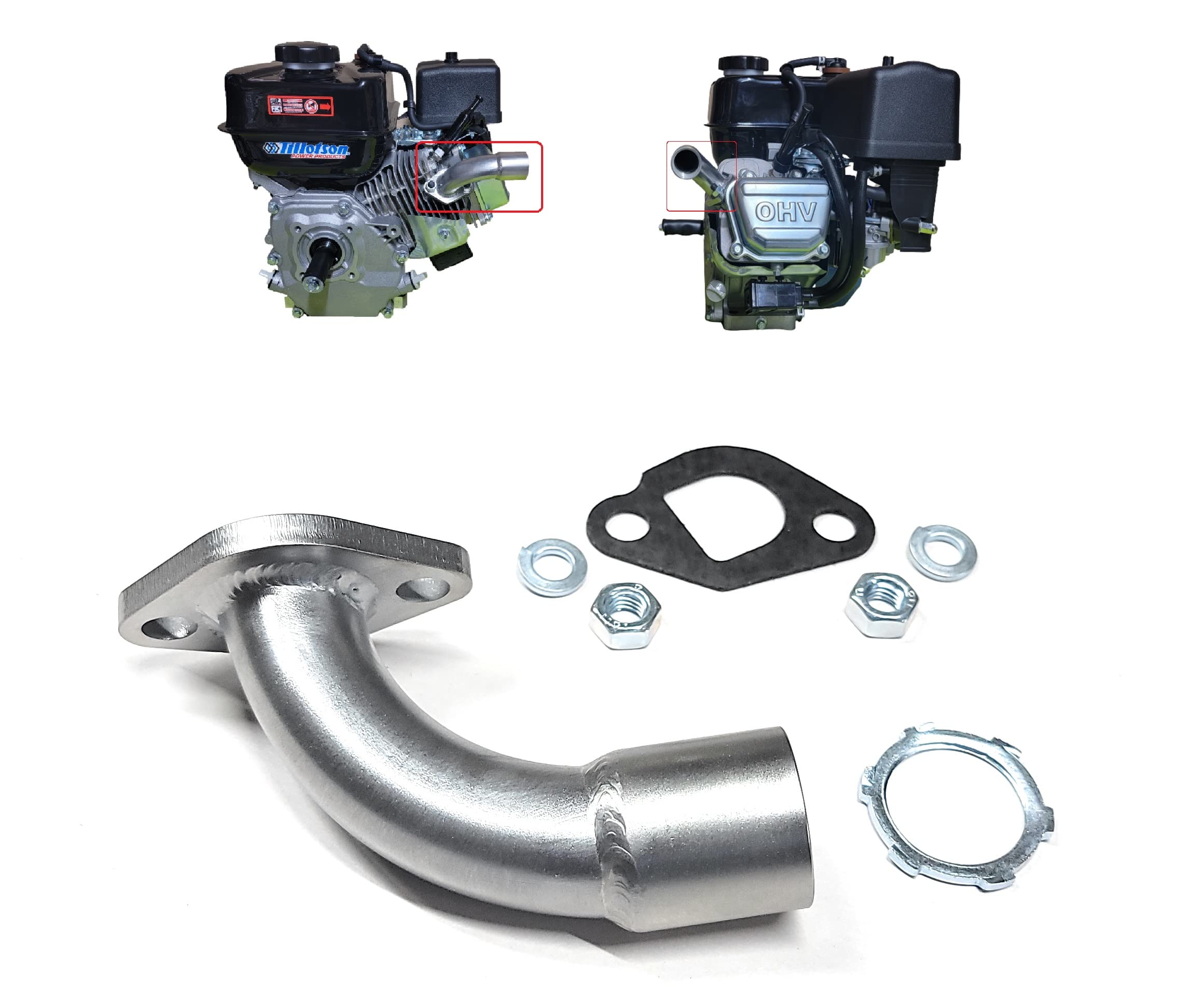Amazon.com: ARSPORT Short low profile Exhaust pipe with 3/4 SS